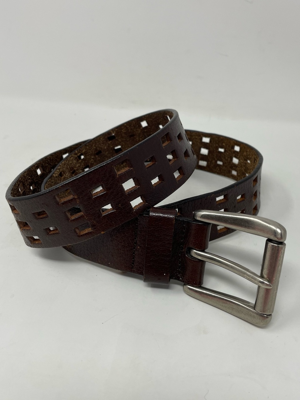 Perforated Brown Leather 36” Belt
